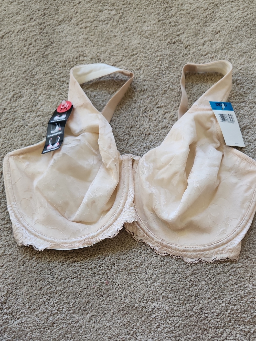 Bali Light Nude Lace Underwire Full-Coverage Bra